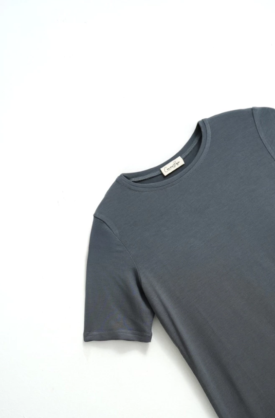 Camani Basic Fitted Top Shortsleeve: Smoke Grey