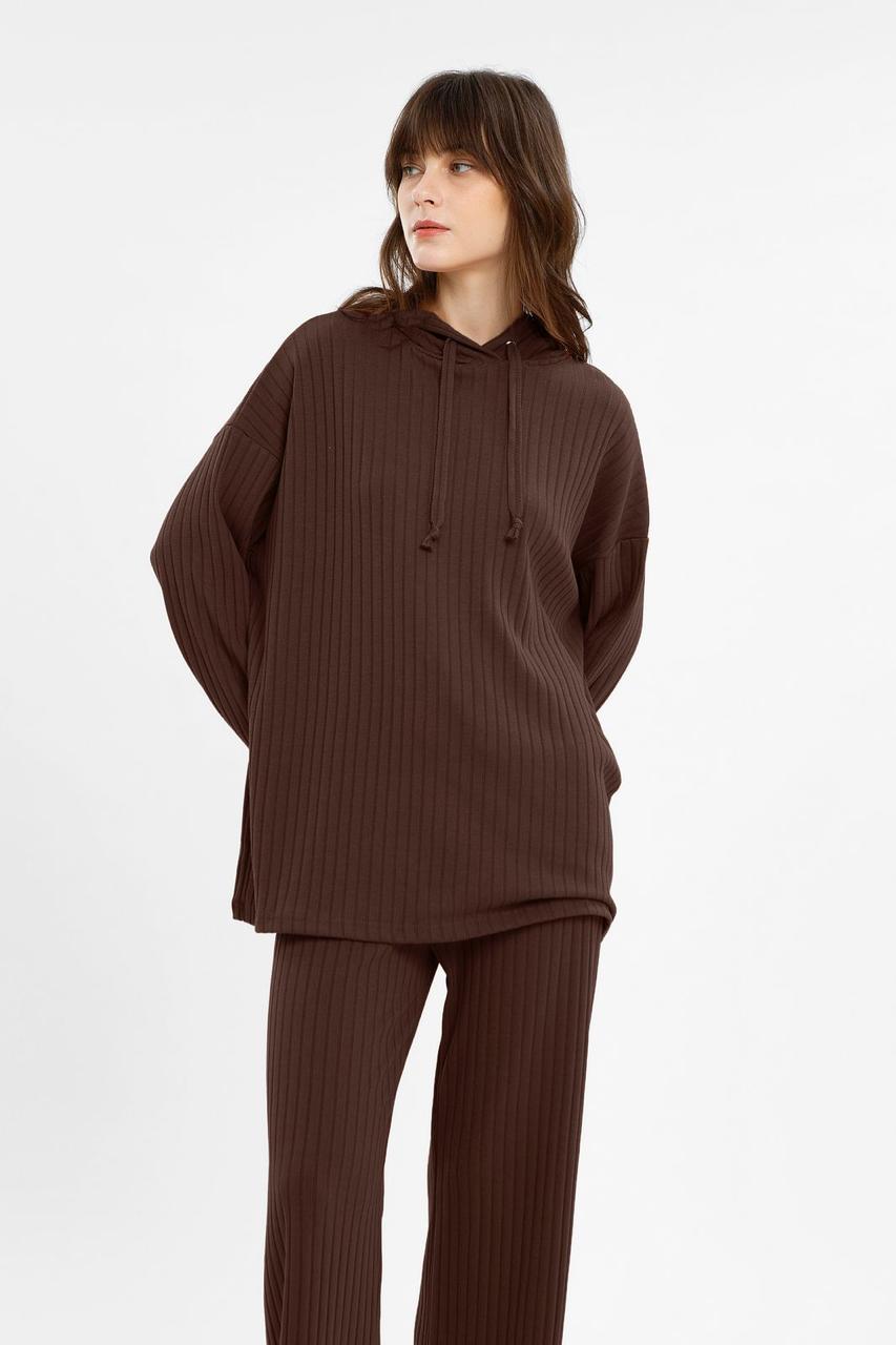 Camani Premium Knit Set Hoodie: Chocolate