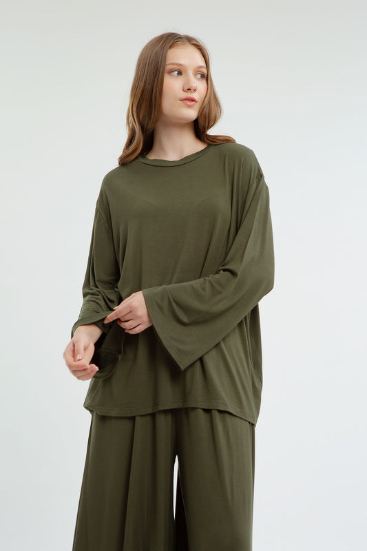 Camani Basic Pajama Longsleeve: Dark Army