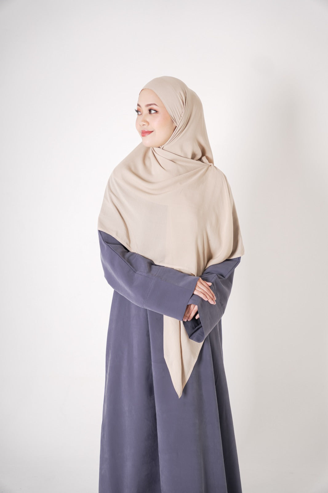 Camani Cupro Basic Abaya - Soft Denim