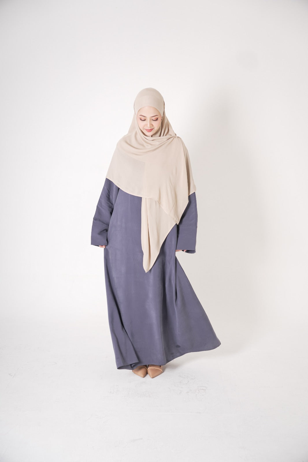 Camani Cupro Basic Abaya - Soft Denim