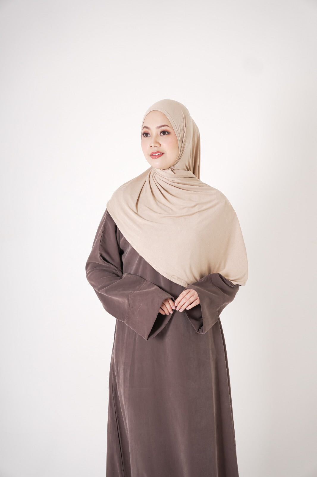Camani Cupro Basic Abaya - Truffle