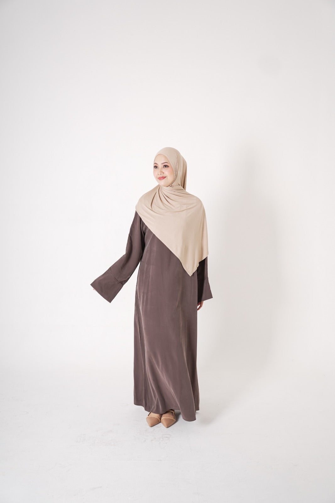 Camani Cupro Basic Abaya - Truffle