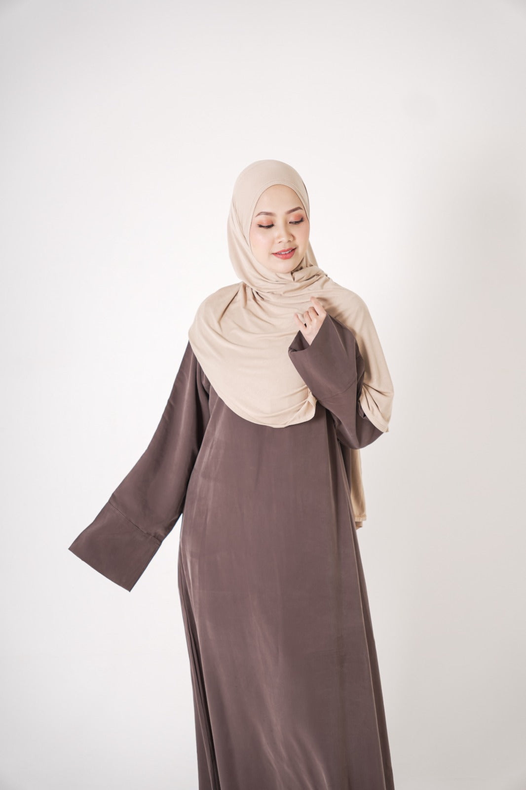 Camani Cupro Basic Abaya - Truffle