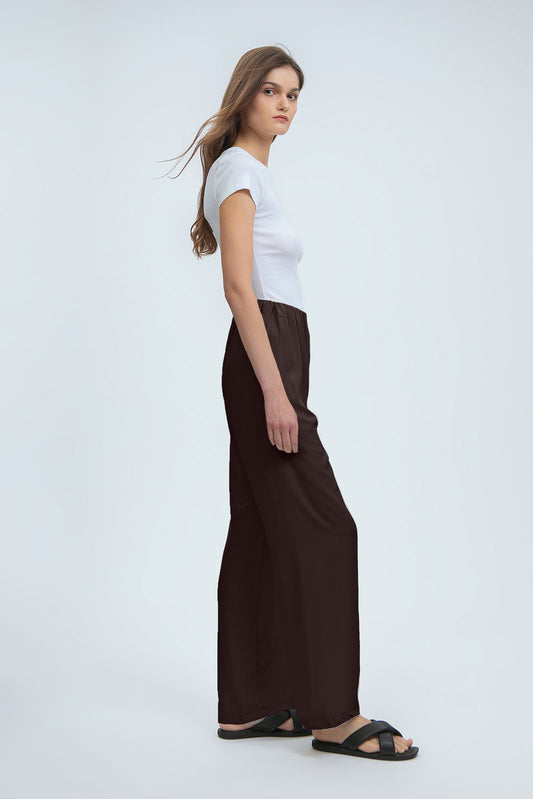 [PRE ORDER 5 DAYS] Camani Silk Pants: Dark Chocolate