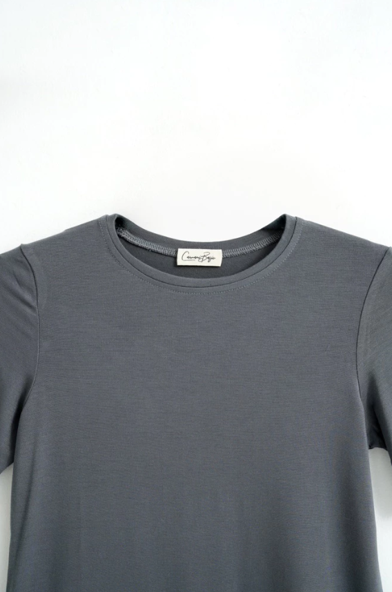 Camani Basic Fitted Top Shortsleeve: Smoke Grey