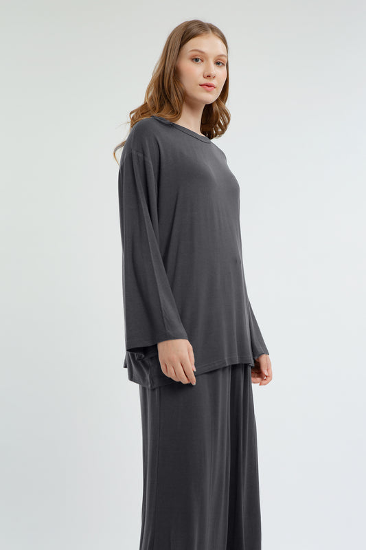 Camani Basic Pajama Longsleeve: Dark Grey