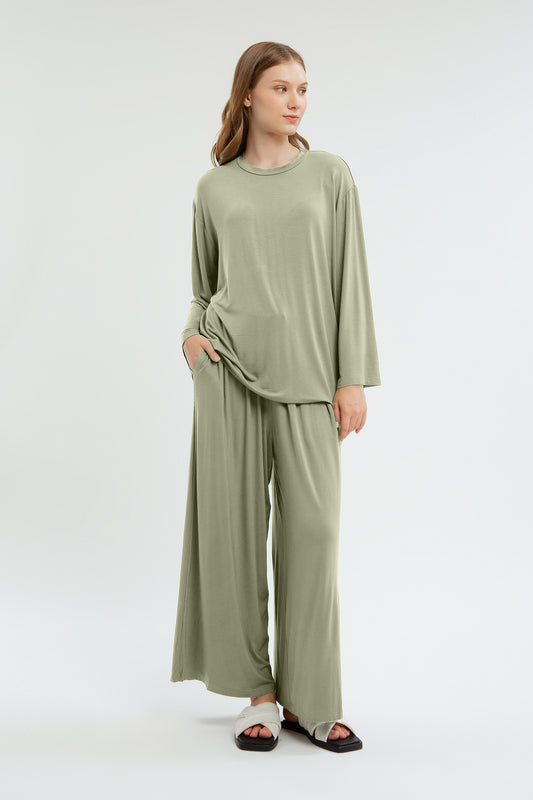 Camani Basic Pajama Longsleeve: Sage Green