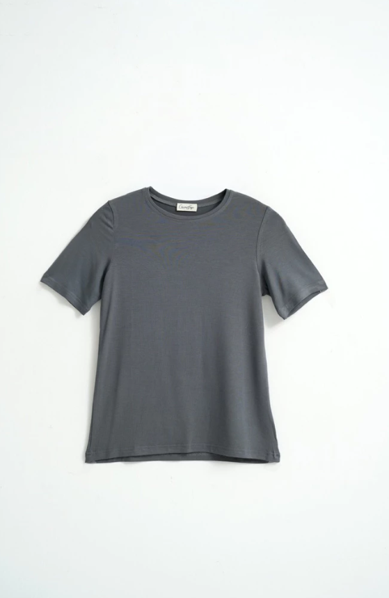 Camani Basic Fitted Top Shortsleeve: Smoke Grey