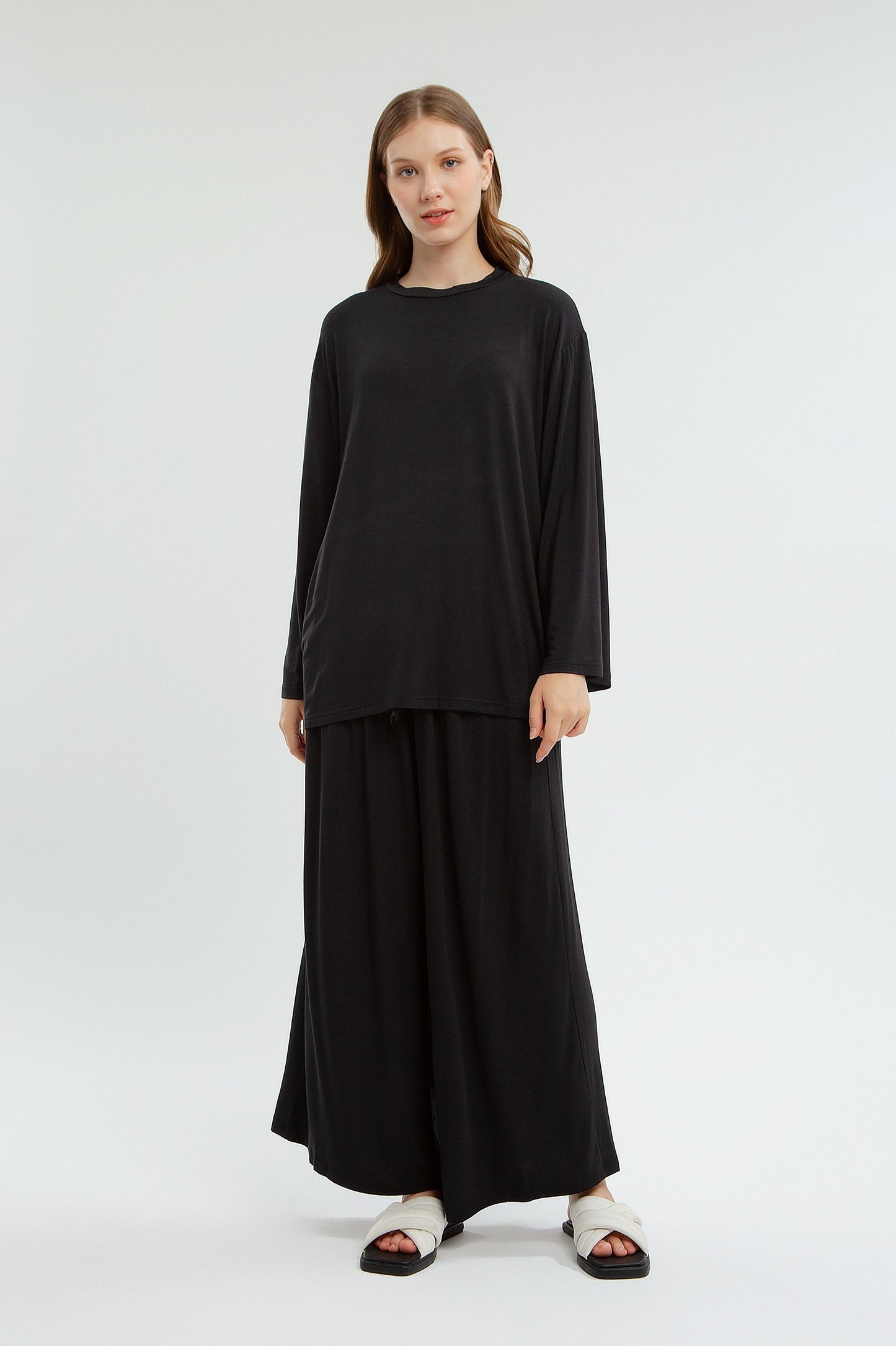 Camani Basic Pajama Longsleeve: Black