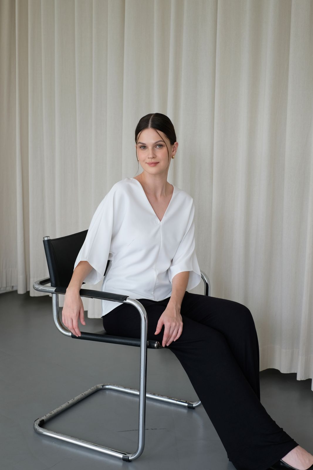 Camani V-Neck Blouse - White